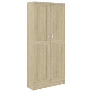 vidaXL Шкаф за книги, дъб сонома, 82,5x30,5x185,5 см, инженерно дърво