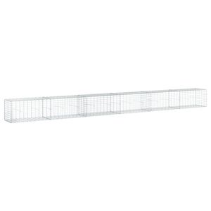vidaXL Габионна кошница с покритие, 600x50x50 см, поцинковано желязо