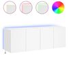 vidaXL Стенни ТВ шкафове с LED осветление, 2 бр, бели, 60x35x41 см