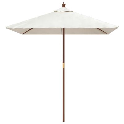 vidaXL Градински чадър с дървен прът, пясъчен, 198x198x231 см