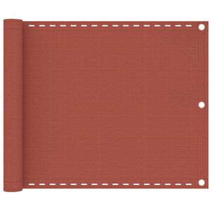 vidaXL Балконски параван, теракота, 75x400 см, HDPE