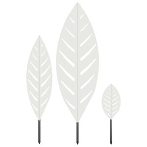 vidaXL Градински кол 3 бр. 116,5 x 35 x 3 см Стомана Бяло