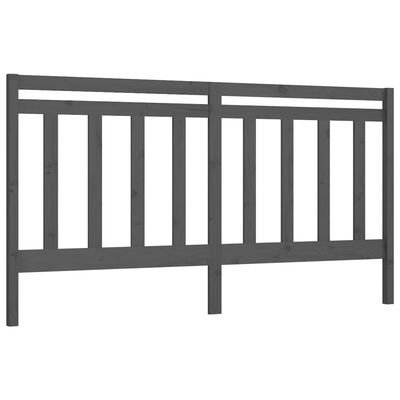 vidaXL Горна табла за легло, сива, 186x4x100 см, бор масив