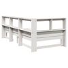 vidaXL Легло с рафтове за книги, без матрак, бял, 75x190 см, бор масив