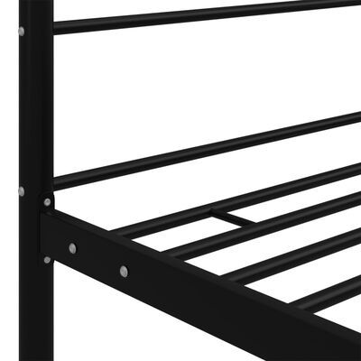 vidaXL Рамка за легло с балдахин, черна, метал, 180x200 cм