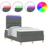 vidaXL LED кутия за пружини с легло Тъмен сив 120 x 200 cm текстил