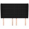 vidaXL Горна табла за легло с уши, черна, 147 x 23 x 118/128 см, плат