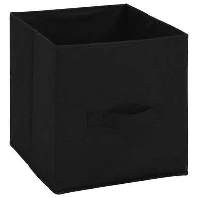 vidaXL Шкаф за съхранение 4 кошници от плат черен 63x30x71 см стомана