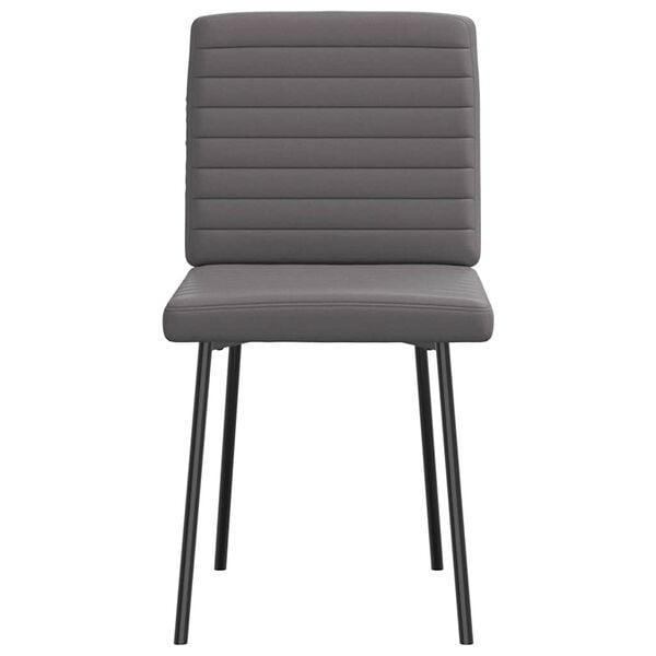 vidaXL Трапезни столове, 2 бр, сиви, изкуствена кожа