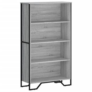 vidaXL Библиотека, сив сонома, 80x31x137,5 см, инженерно дърво