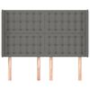 vidaXL Горна табла за легло с уши, тъмносива, 147x16x118/128 см, плат