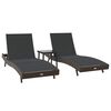 vidaXL Шезлонг 3 pcs Кафяво 197 x 70 x 82 см полиратан
