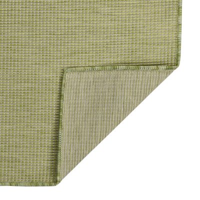 vidaXL Градински плоскотъкан килим, 160x230 см, зелен