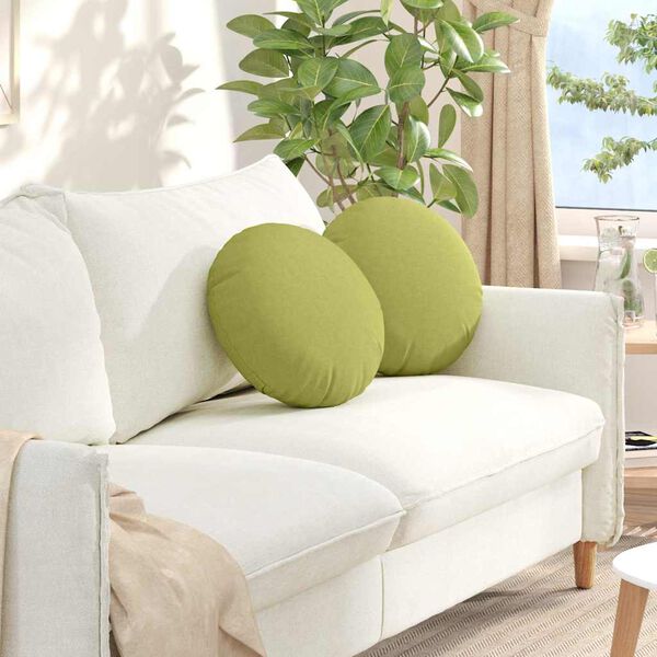 vidaXL Възглавници за седалки 2 pcs Светло зелено &Oslash;40 x 13 см текстил