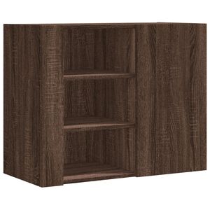 vidaXL Стенен шкаф, кафяв дъб, 75x35x60 см, инженерно дърво