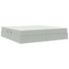 vidaXL Легло с място за съхранение и матрак Светлосиво 200 x 200 cm