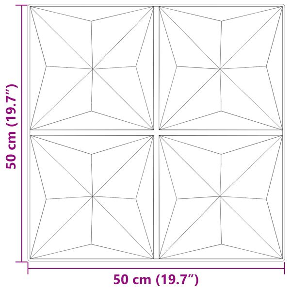vidaXL Стенни панели 24 pcs Оригами Бетон 50 x 50 cm XPS Пяна