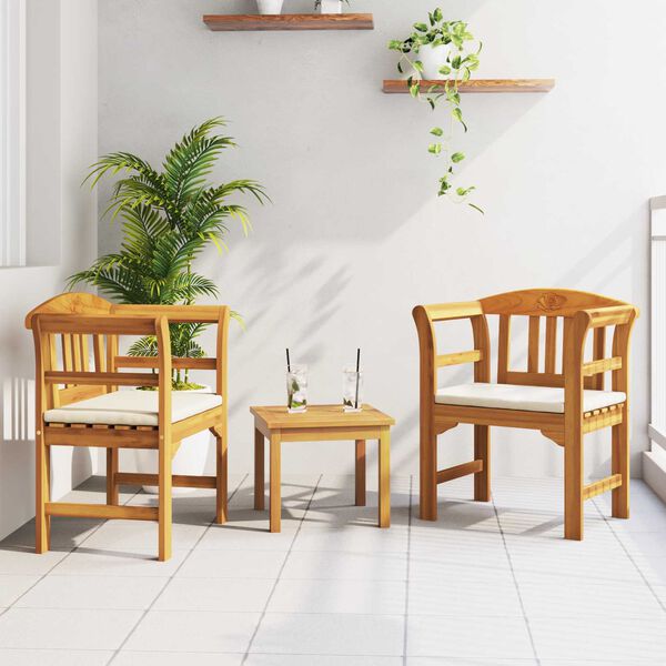 vidaXL Комплект за лятна градина с рози 3 pcs Естествен