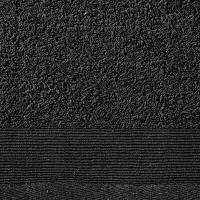 vidaXL Комплект от 12 хавлиени кърпи, памук, 450 г/м2, черен