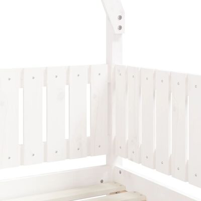 vidaXL Рамка за детско легло, бяла, 70x140 см, бор масив