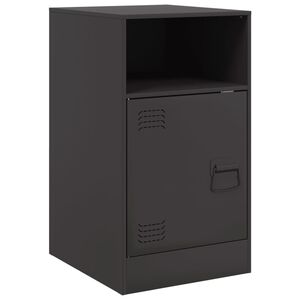 vidaXL Нощно шкафче, черно, 34,5x39x62 см, стомана
