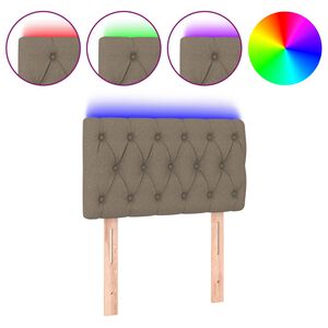 vidaXL LED горна табла за легло, таупе, 80x7x78/88 см, плат