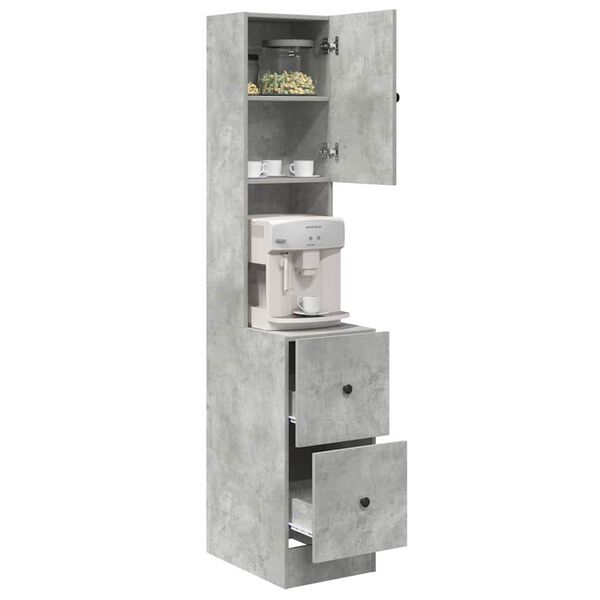 vidaXL Кухненски шкаф с чекмедже Сив 35 x 50 x 180 см Инженерно дърво