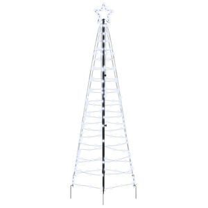 vidaXL LED коледна елха с колчета за земя Хладно бяло 250 cm Желязо