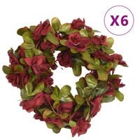 vidaXL Гирлянди от изкуствени цветя 6 бр виненочервени 250 см