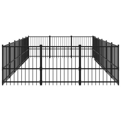 vidaXL Дворна клетка за кучета, стомана, 16,94 м²