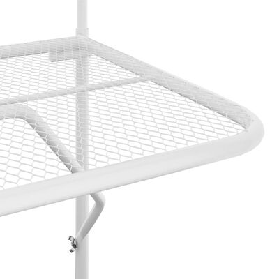 vidaXL Балконска масичка, бяла, 60x40 см, стомана