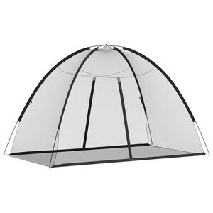 vidaXL Мрежа против комари Монголия с врати 220 черна 200x120x130 см