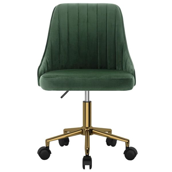 vidaXL Въртящи се трапезни столове, 4 бр, тъмнозелени, кадифе