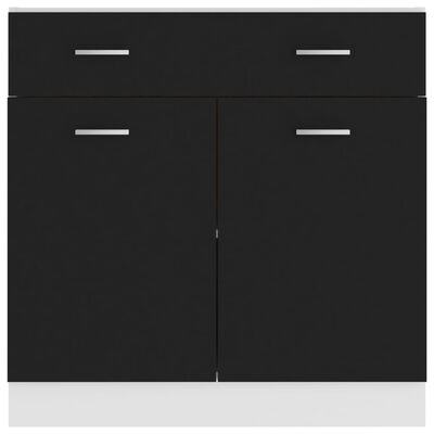 vidaXL Долен шкаф с чекмедже, черен, 80x46x81,5 см, ПДЧ