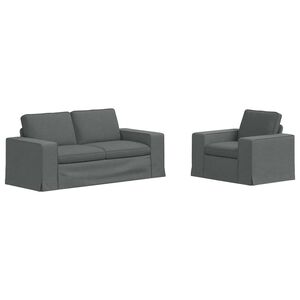 vidaXL Комплект дивани 2 pcs Тъмен сив 182 x 80 x 82 см текстил