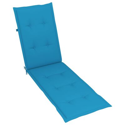 vidaXL Възглавница за стол шезлонг синя (75+105)x50x3 см