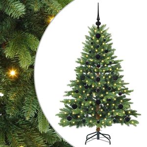vidaXL С изкуствено коледно дърво с поставка Зелен 120 cm PE и PVC