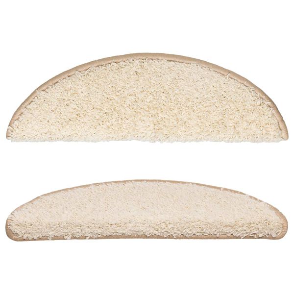 vidaXL Изтривалки за стълби, 15 бр., 56x17x3 см, кремави, полукръгли