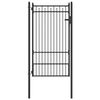 vidaXL Врата за ограда BAARLO 100 x 175 cm Метал Черно С ключалка