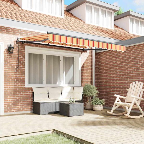 vidaXL Сгъваем навес Жълто 350 x 200 cm текстил