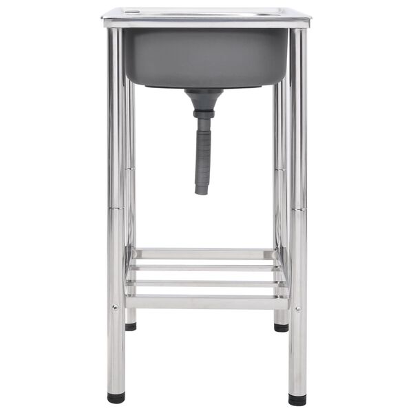 vidaXL Къмпинг мивка, единично корито, неръждаема стомана