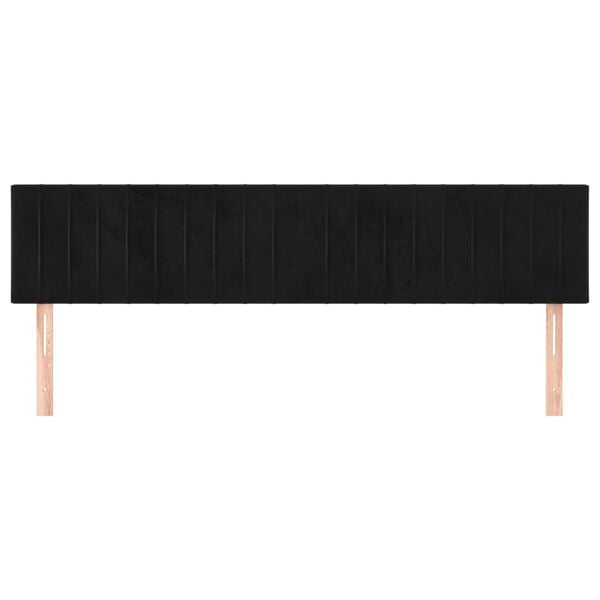 vidaXL Табла за легло, черна, 180x5x78/88 см, кадифе