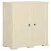 vidaXL Пластмасов шкаф, 79x43x85,5 см, дървен дизайн, ангорско бяло