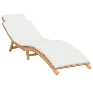 vidaXL Градински шезлонг с възглавница Кафяво 198 x 55 x 58,5 см