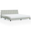 vidaXL Рамка за легло с LED осветление без матрак Hanko, светлосива, 200x200 см, кадифе