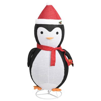 vidaXL Декоративен коледен снежен пингвин LED луксозен плат 180 см