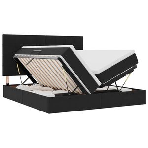 vidaXL LED легло за съхранение с матрак Черно 180 x 200 cm Кадифе