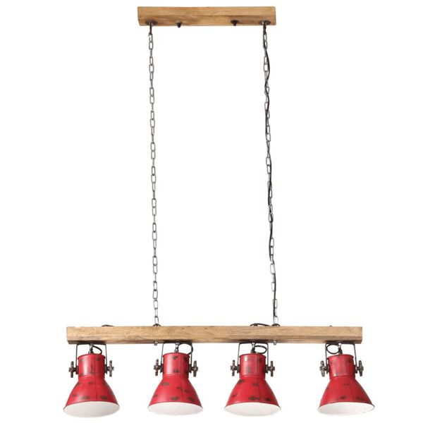 vidaXL Лампа за таван 25 W състарено червена 90x24x111 см E27