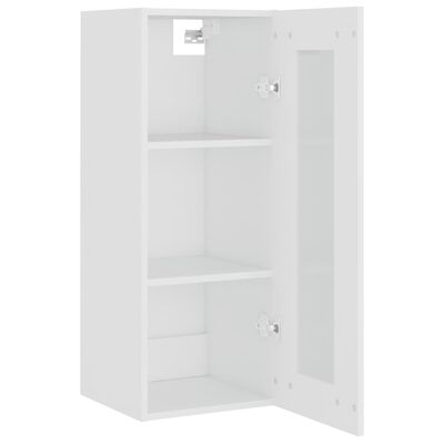 vidaXL Окачен стенен шкаф, бял, 34,5x34x90 см