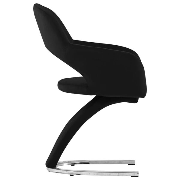 vidaXL Трапезни столове, 2 бр, черни, кадифе